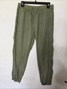 Simple Sanctuary Olive Drawstring Ankle Joggers